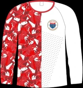 2025 elite long sleeve top with red shard camouflage panel