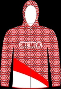 Tiled hooded shell with crest print